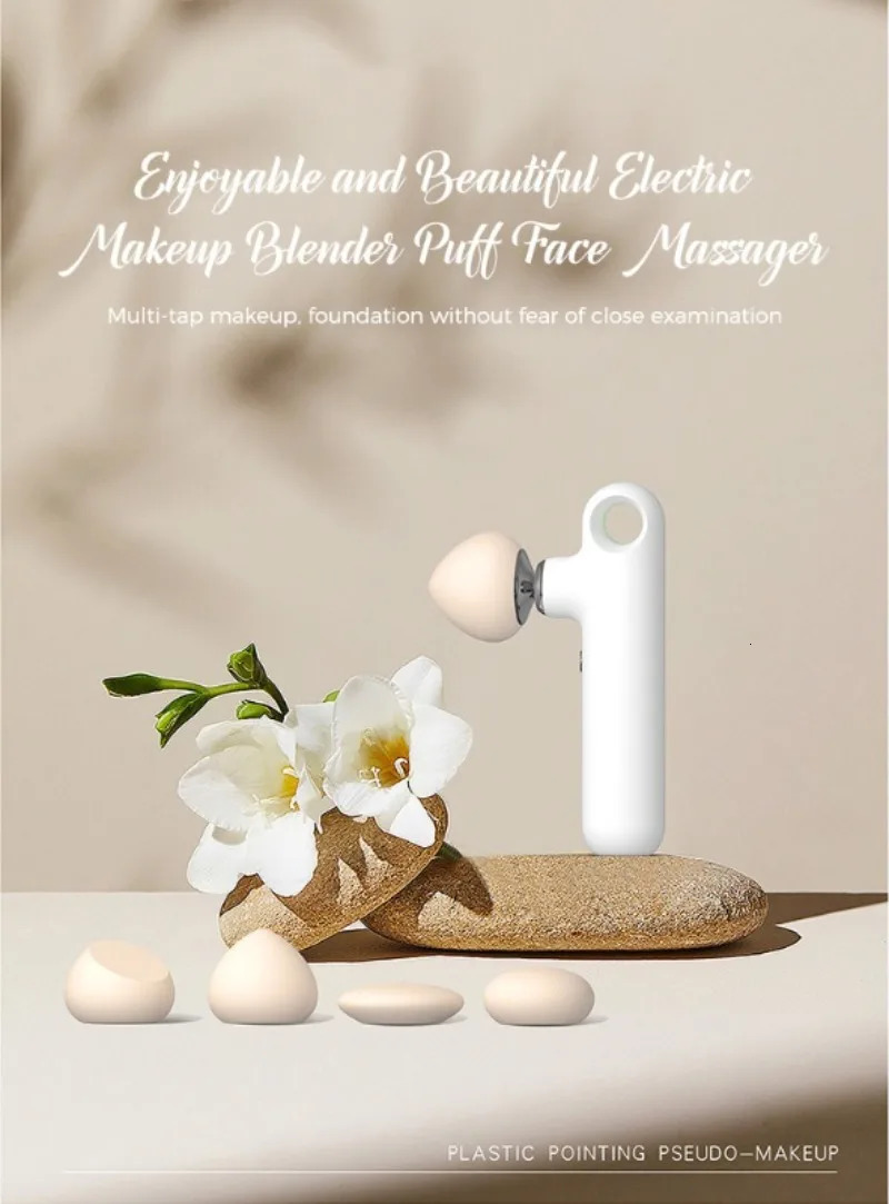 Electric Powder Puff Instrument Fully Automatic Make up Cosmetic Puff Sponges Blender Beauty Egg Makeup Blender With 4 Sponges 240220