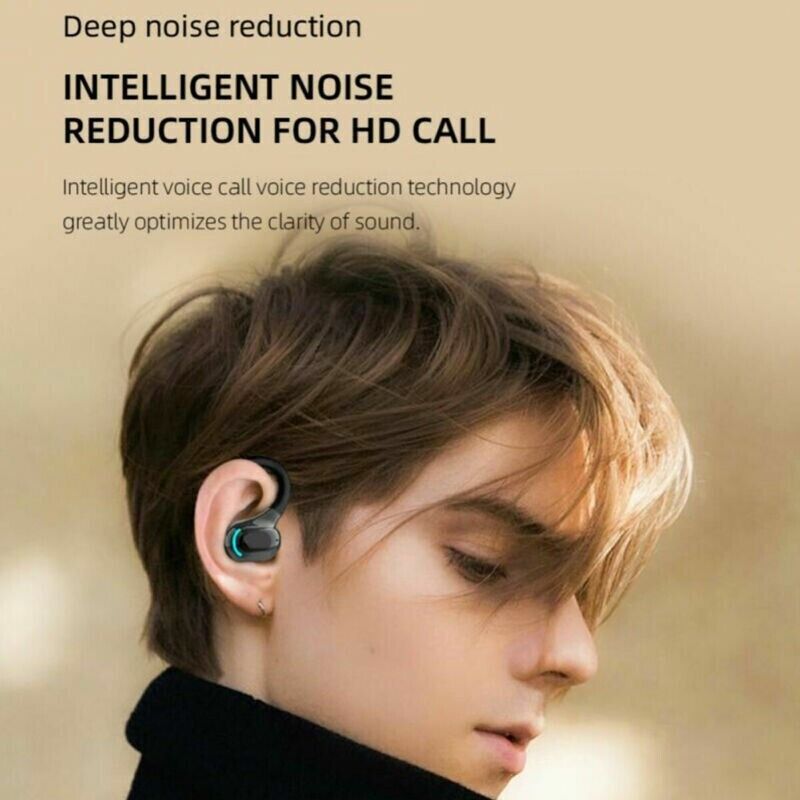 Bluetooth 5.2 Earphone Waterproof Wireless Headphones with Mic Mini Ear Hooks HiFi Stereo Music Earbuds for Phone Gaming Headset subwoofer Noise Reduc - view 4