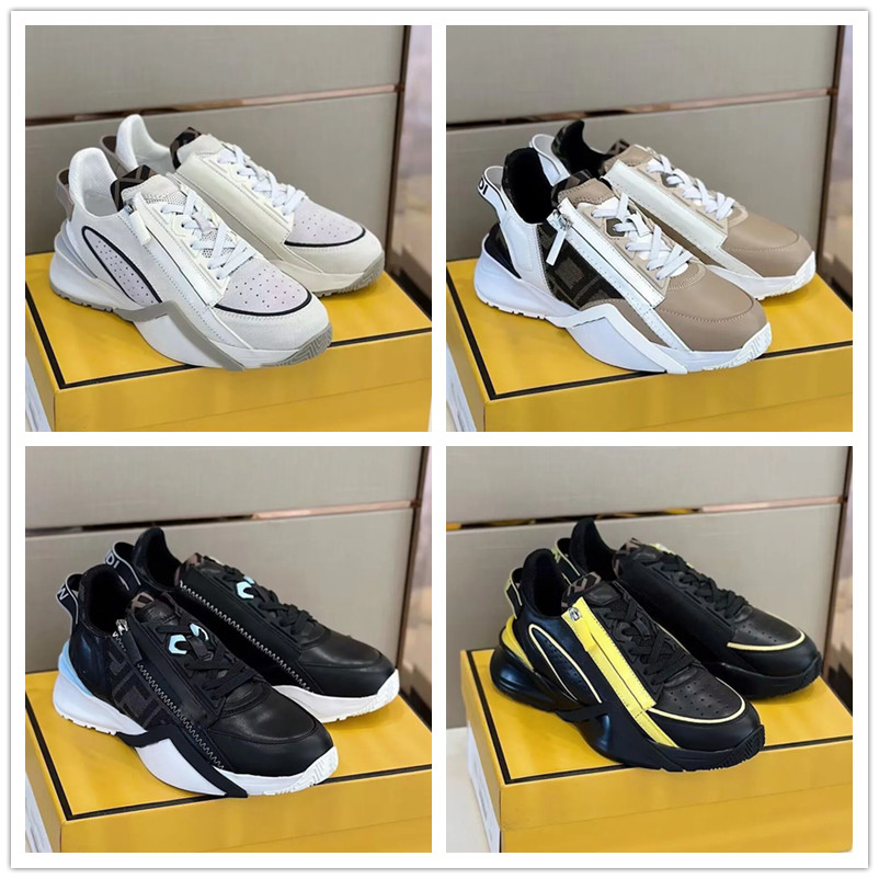 Designer Men FLOW Perfect Sneakers Shoes Comfort Casual Walking Men's Sports Zipper Rubber Mesh Lightweight Skateboard Runner Sole Tech Fabrics Trainer Box