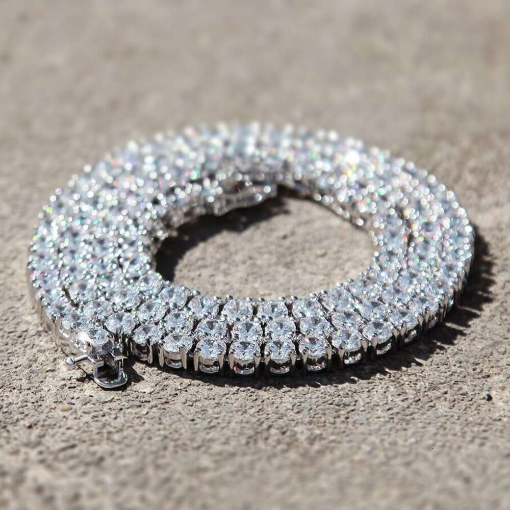 High Quality Hip Hop 3mm 4mm 5mm Vvs Mossanite Tennis Chain Iced Out Jewelry Moissanite Necklace