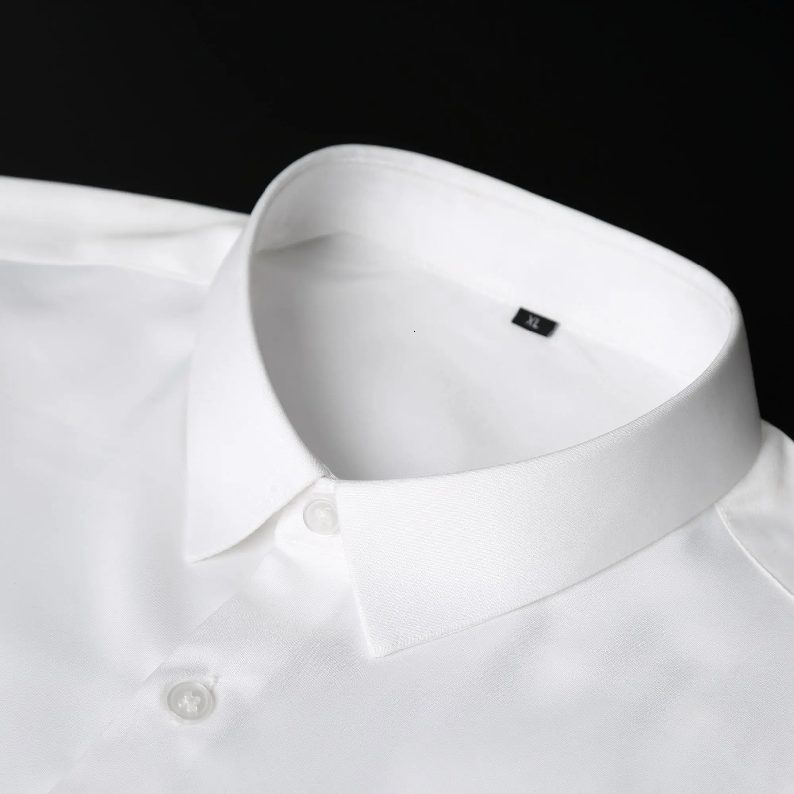 Mens Longsleeved Shirt Solid Color Silky Draped Cool Slimfit Muscle Top Dress Nonironing Stretch 240219