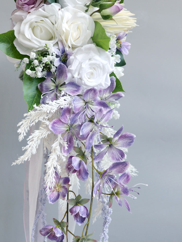 Lavender Puroples Wedding Bouquets High Quality Wedding Flowers 23*80cm 2024 New Arrival Real Pictures