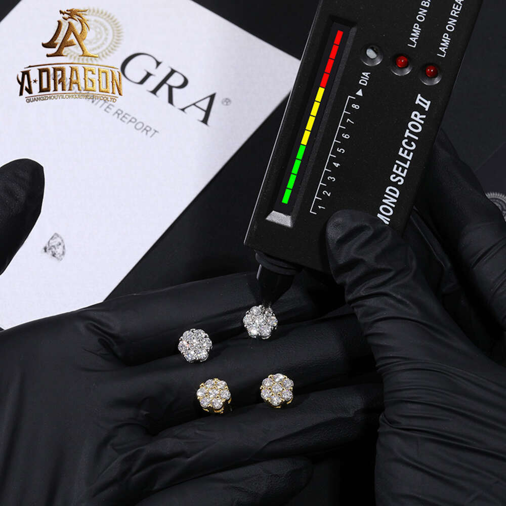 Custom Moissanite Earrings Fancy Ins Hot Sells Butterfly Dia Trillion Cut Sier VVS Earring Stud Women