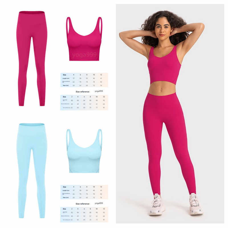 sport bra align yoga lemon set women 2 pieces sportswear gym top shape bra fitness high waist leggings workout sports clothes tracksuits jogger Yoga s