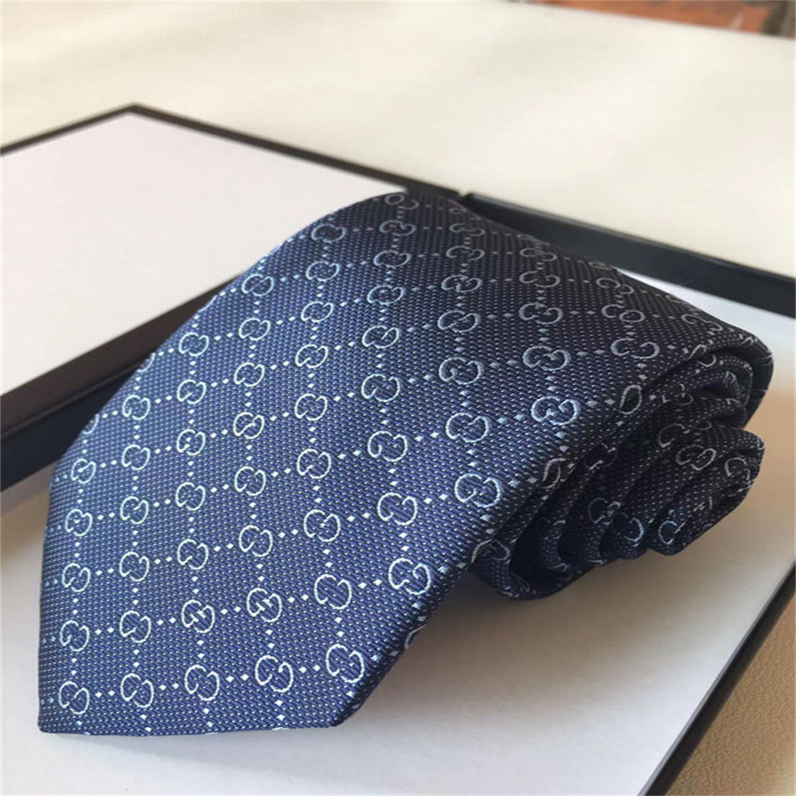 Luxury Neck Ties High Quality Letter 100% Tie Silk black blue Aldult Jacquard Party Wedding Business Woven Fashion Design Hawaii Neck Ties box