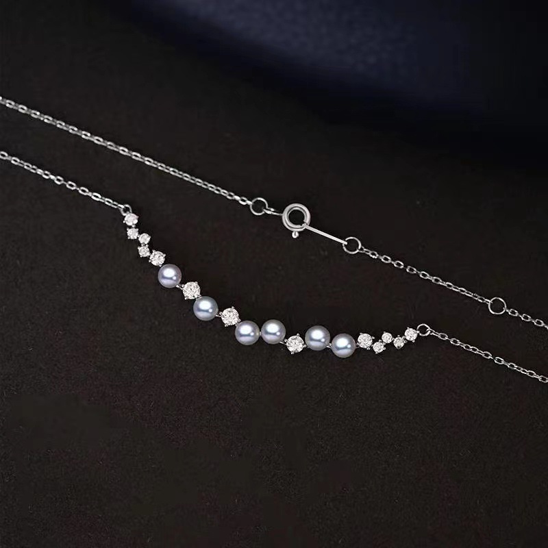 2024 Sweet Cute Smile Pendant Simple Fashion Jewelry 925 Sterling Silver Pearl ZirconCZ Diamond Gemstones Party Women Clavicle Necklace For Lover Gift