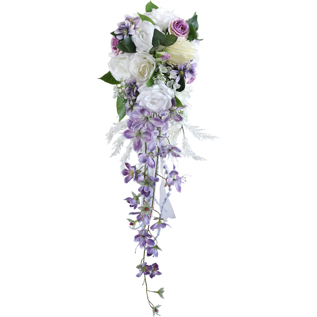 Lavender Puroples Wedding Bouquets High Quality Wedding Flowers 23*80cm 2024 New Arrival Real Pictures