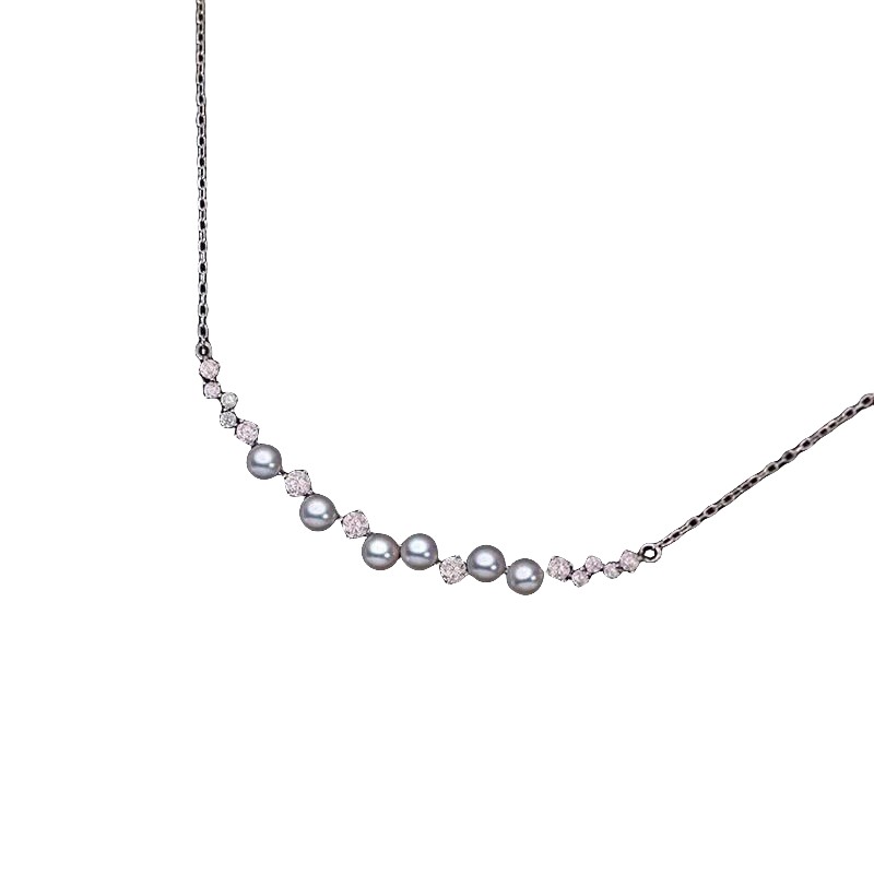 2024 Sweet Cute Smile Pendant Simple Fashion Jewelry 925 Sterling Silver Pearl ZirconCZ Diamond Gemstones Party Women Clavicle Necklace For Lover Gift