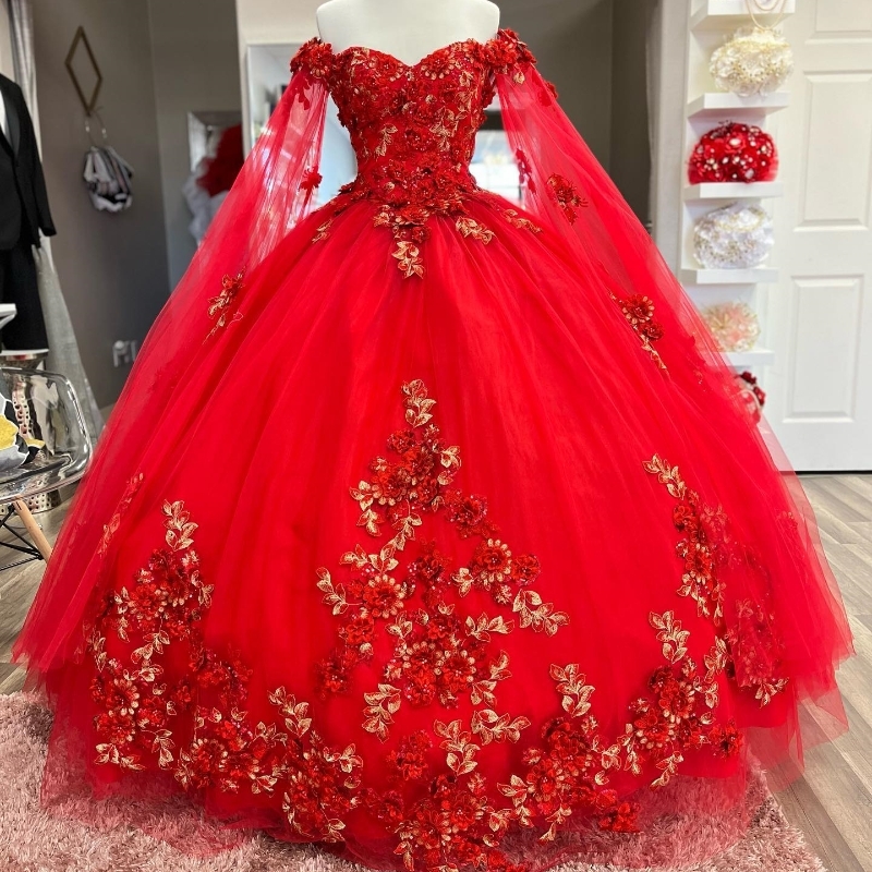 Red Sweetheart Shiny Quinceanera Dresses Ball Gown Applique Lace Crystal Tull Vestidos De 15 Anos wers Evening Party Dress