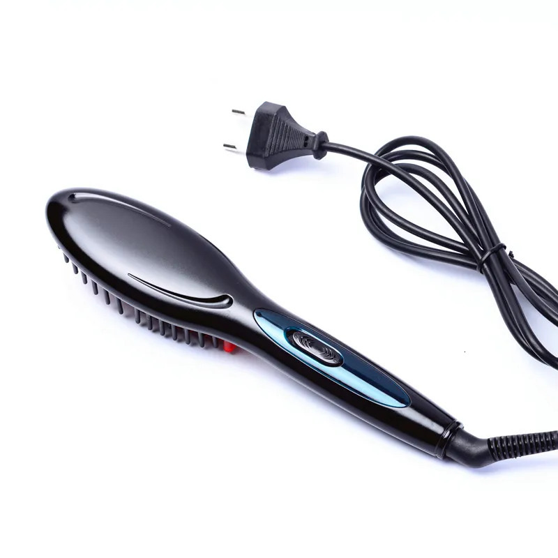 Ceramic Electric Hair Straightening Brush Hair Straightener Comb Girls Ladies Wet Dry Hair Care Styling Tools 240222