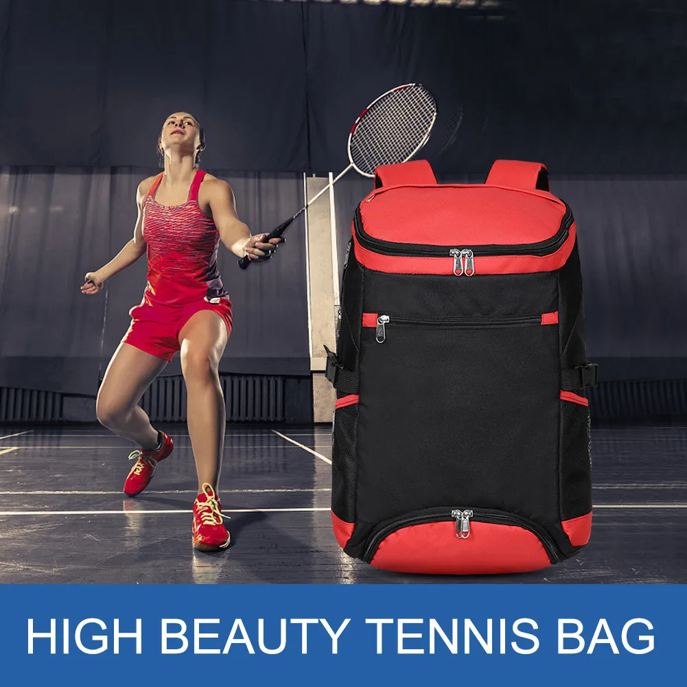 25L Large Capacity Badminton Racket Bag Full Zipper Tennis Rackets Adjustable Shoulder Strap for Men Women Youth and Adult 240223