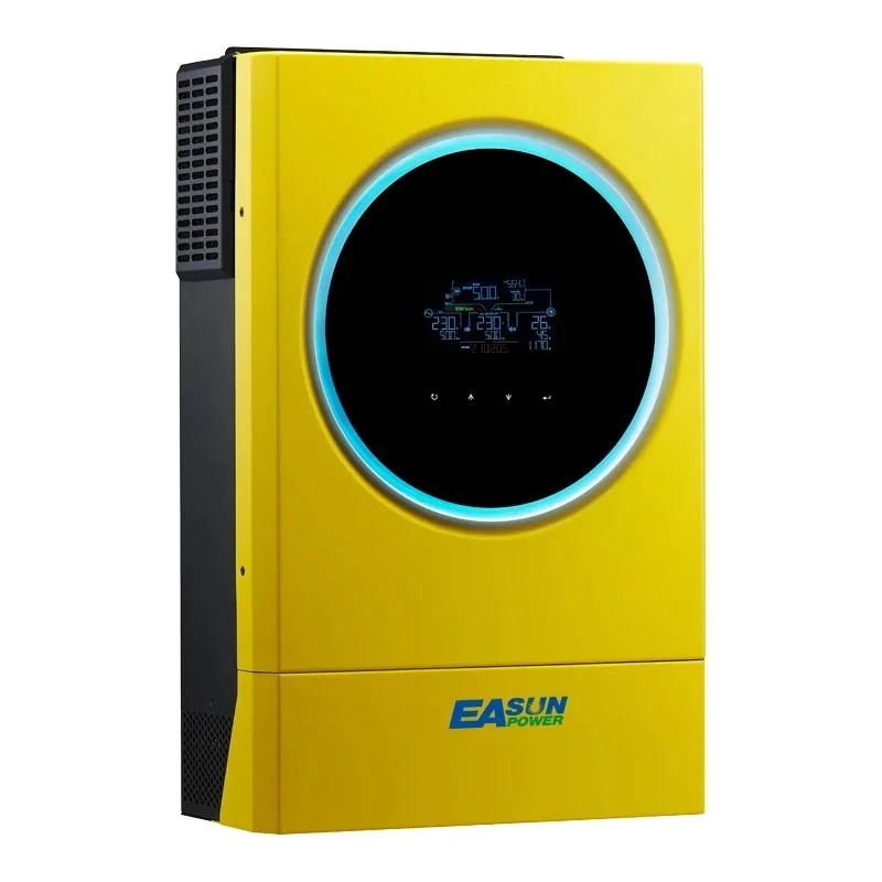 EASUN POWER Hybrid Solar Inverter 5.6KW 230vac MPPT 120A Solar Charger PV Input 6000W 450vdc LED Ring Lights Touchable Button