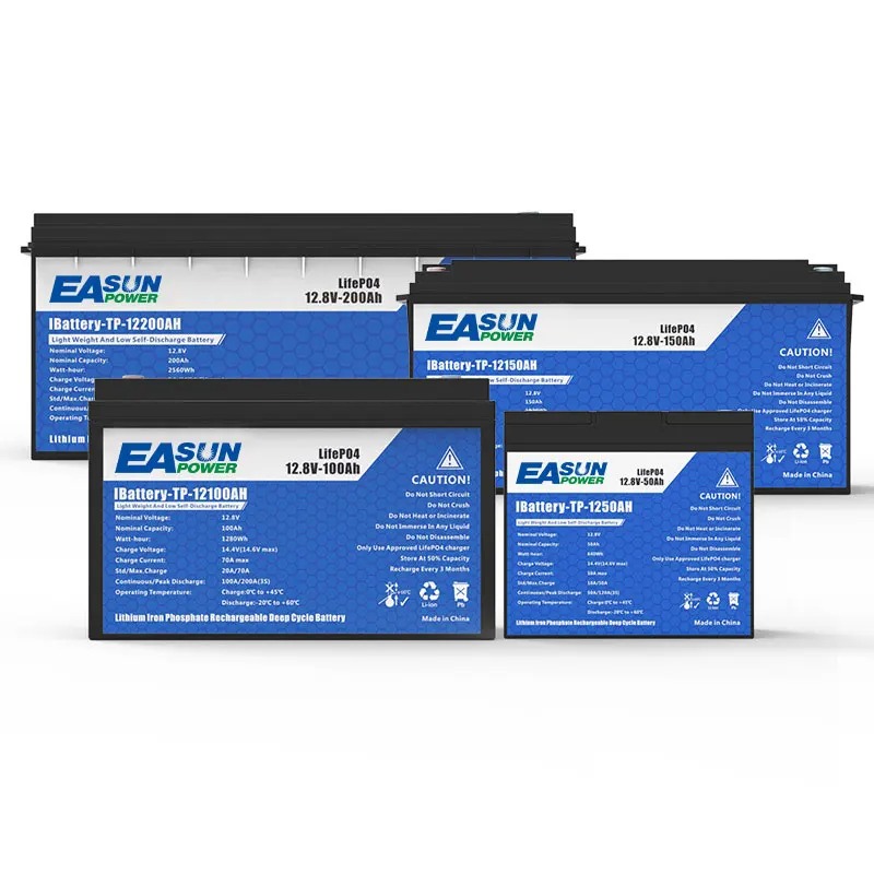EASUN POWER LiFePO4 Battery 50AH 100AH 200AH 12V 24V BMS Rechargeable Lithium Bateria Pack for Camping Car Solar No Tax