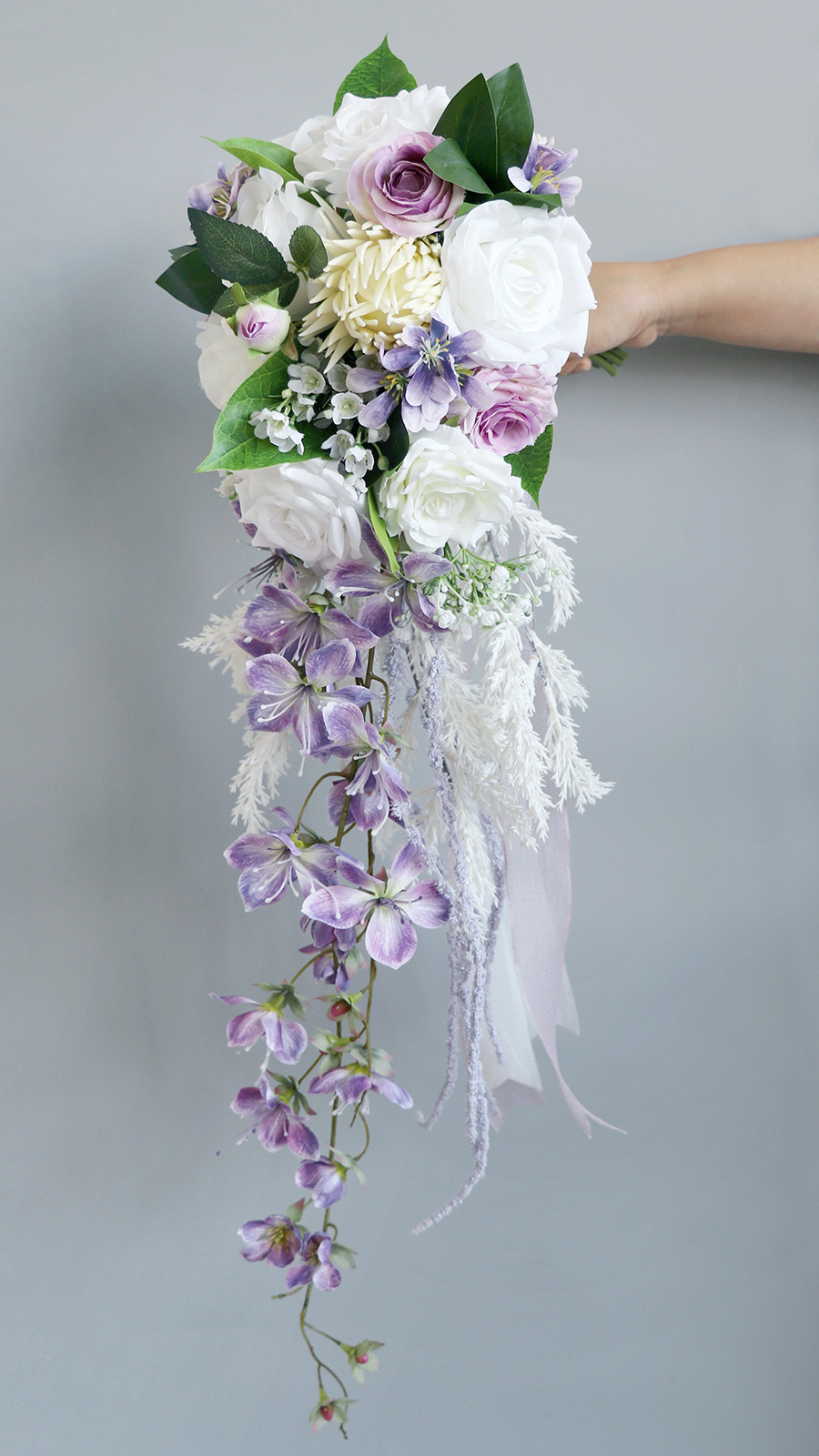 Lavender Puroples Wedding Bouquets High Quality Wedding Flowers 23*80cm 2024 New Arrival Real Pictures