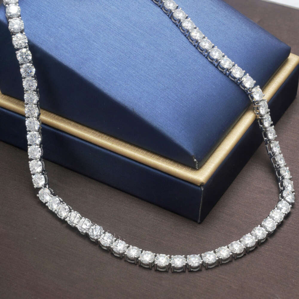 Necklace Wholesale Price In Stock Chain Iced Out Sier 2Mm-10Mm Micro Clustered D VVS Moissanite Tennis Bracelet