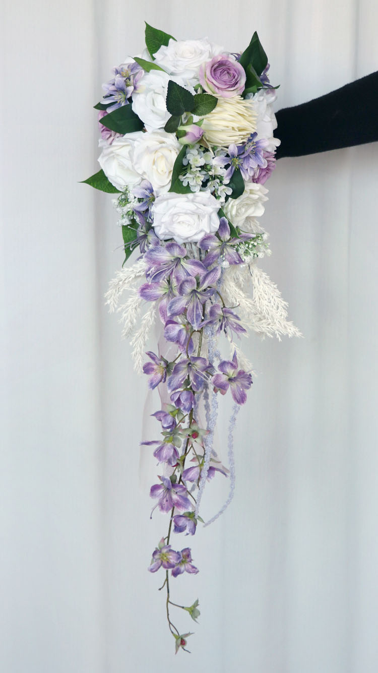 Lavender Puroples Wedding Bouquets High Quality Wedding Flowers 23*80cm 2024 New Arrival Real Pictures