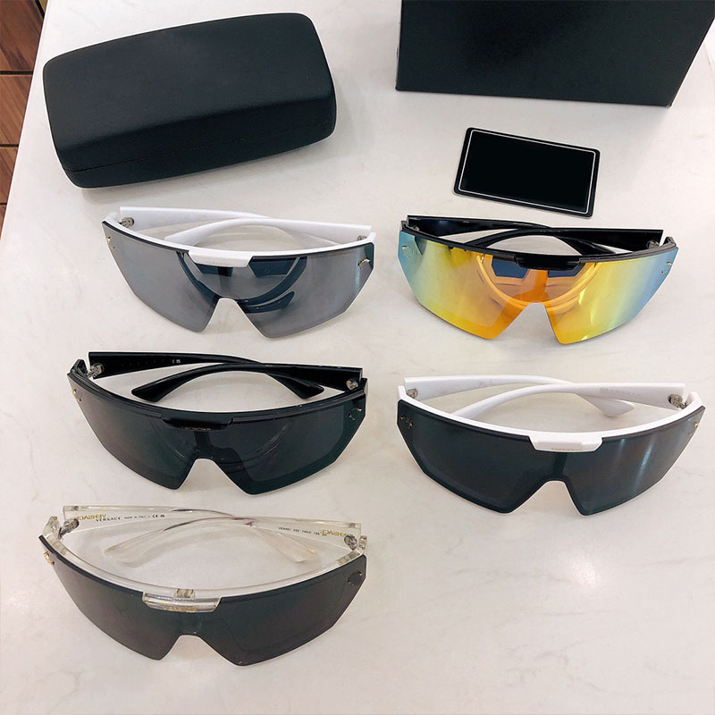 Womens high quality wave face mask sunglasses oversized UV400 resistant sunglasses mens fashionable beach party sunglasses with box VE4461