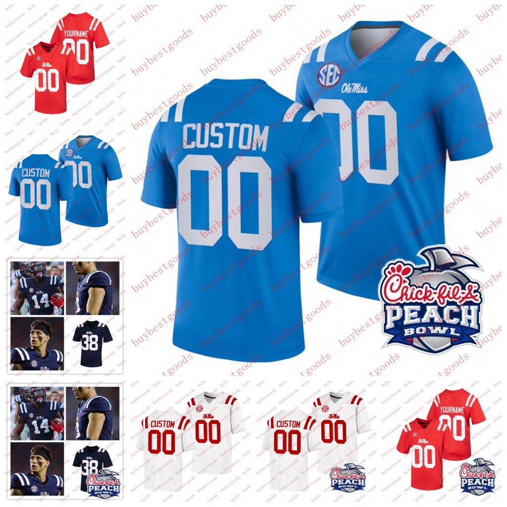 Zach Evans 2024 Peach Bowl Ole Miss Rebels Football Jersey Tywone Malone Jaxson Dart Otis Reese Zxavian Harris Michael Trigg Davison Igbinosun Laremy Tunsil Jerseys