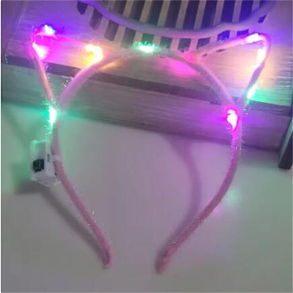 Glow Cat Ear Headband Light Up Flash Hairband LED Neon Birthday Wedding Glow Party Decoration