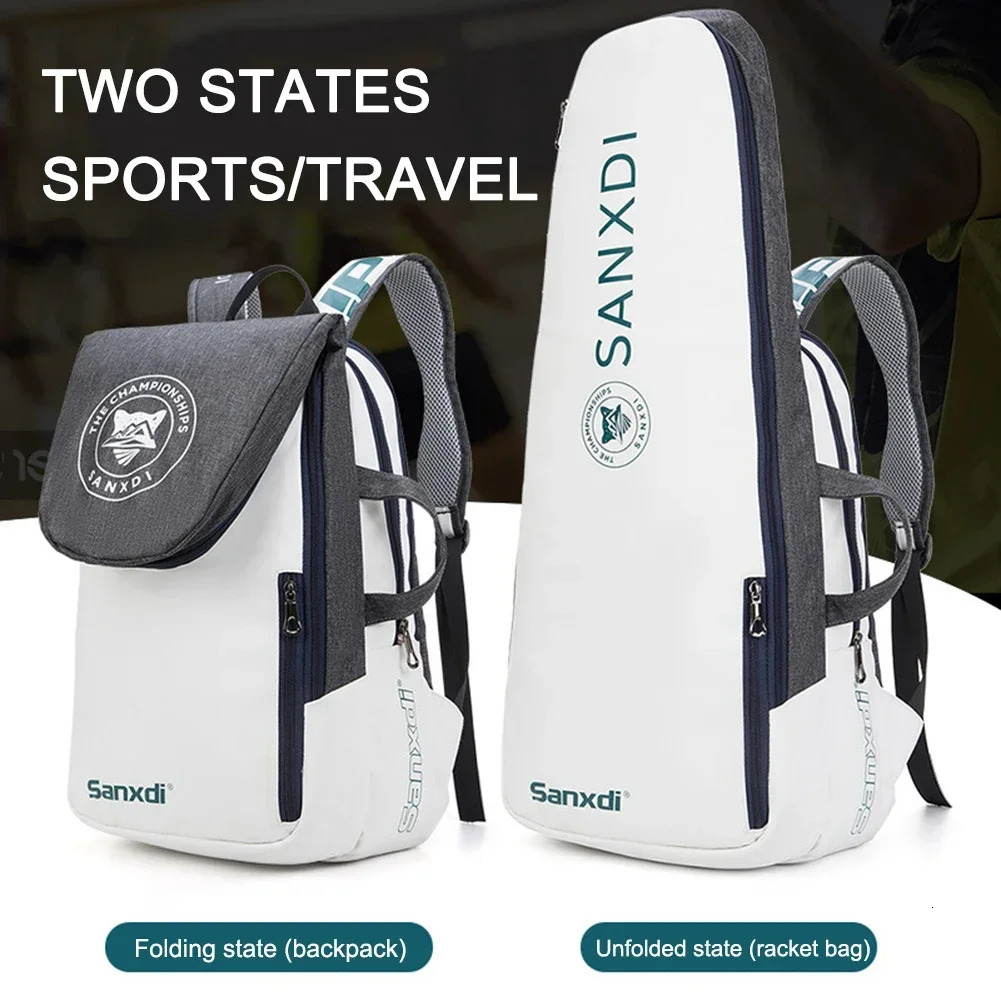 Holds 3 Rackets Tennis Backpack Large Capacity Badminton Bag for TennisPickleballBadmintonSquash Sports 240223