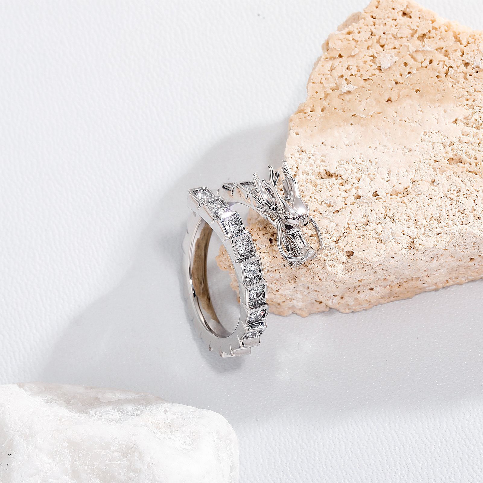 China-Chic 3D Dragon Ring Chinese National Style Hip Hop Open Ring for Men and Women