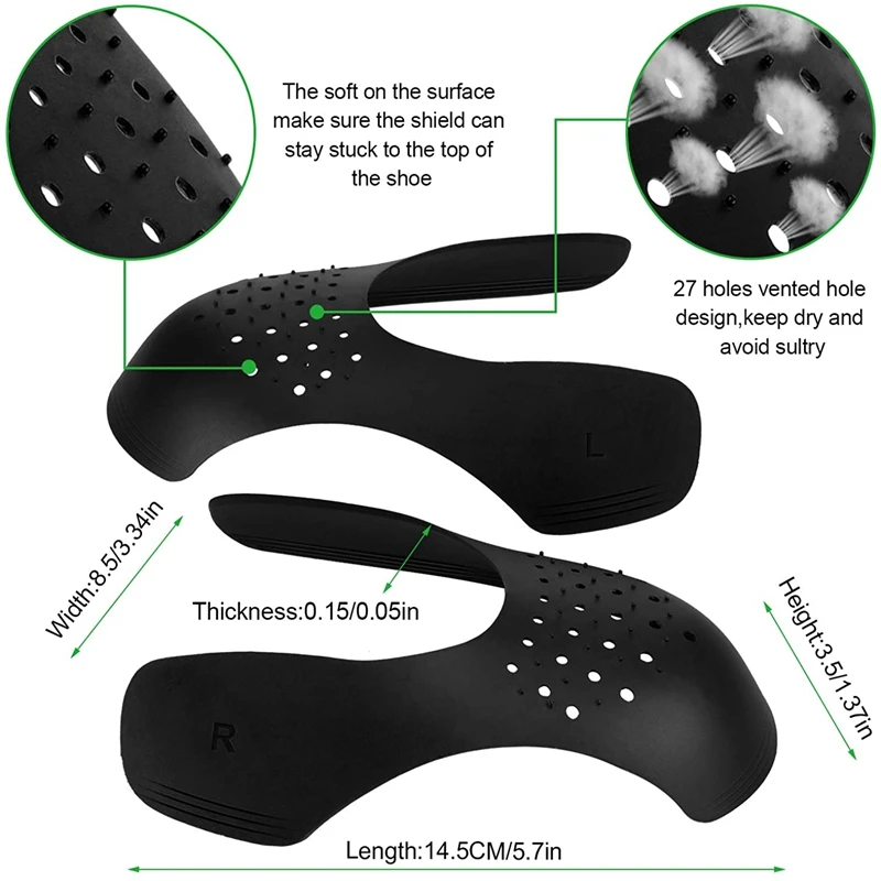 high quality Crease Protector Shoe Anti Crease Bending Crack Toe Cap Support Shoe Stretcher Lightweight Keeping Shield Sport Crease Protector