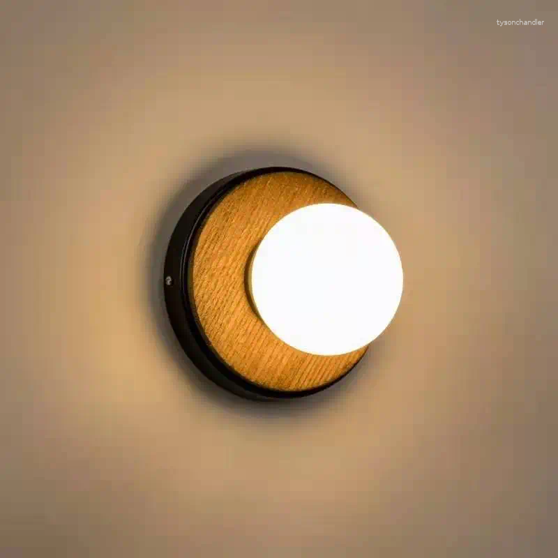 Lamps Wall Modern And Minimalist Creative Solid Wood LED Lamp Indoor Living Room Nordic Bedroom Dining Plant