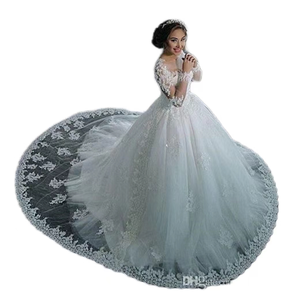 2025 elegant super new patterns long sleeves gown quality with handmade beads