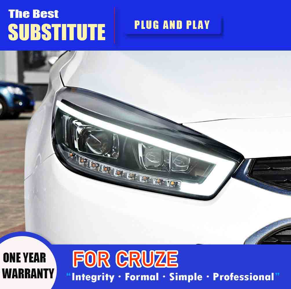 Car Accessories Daytime Running Light Streamer Turn Signal Indicator For Chevrolet Cruze LED Headlight Assembly 15-16 Front Lamp