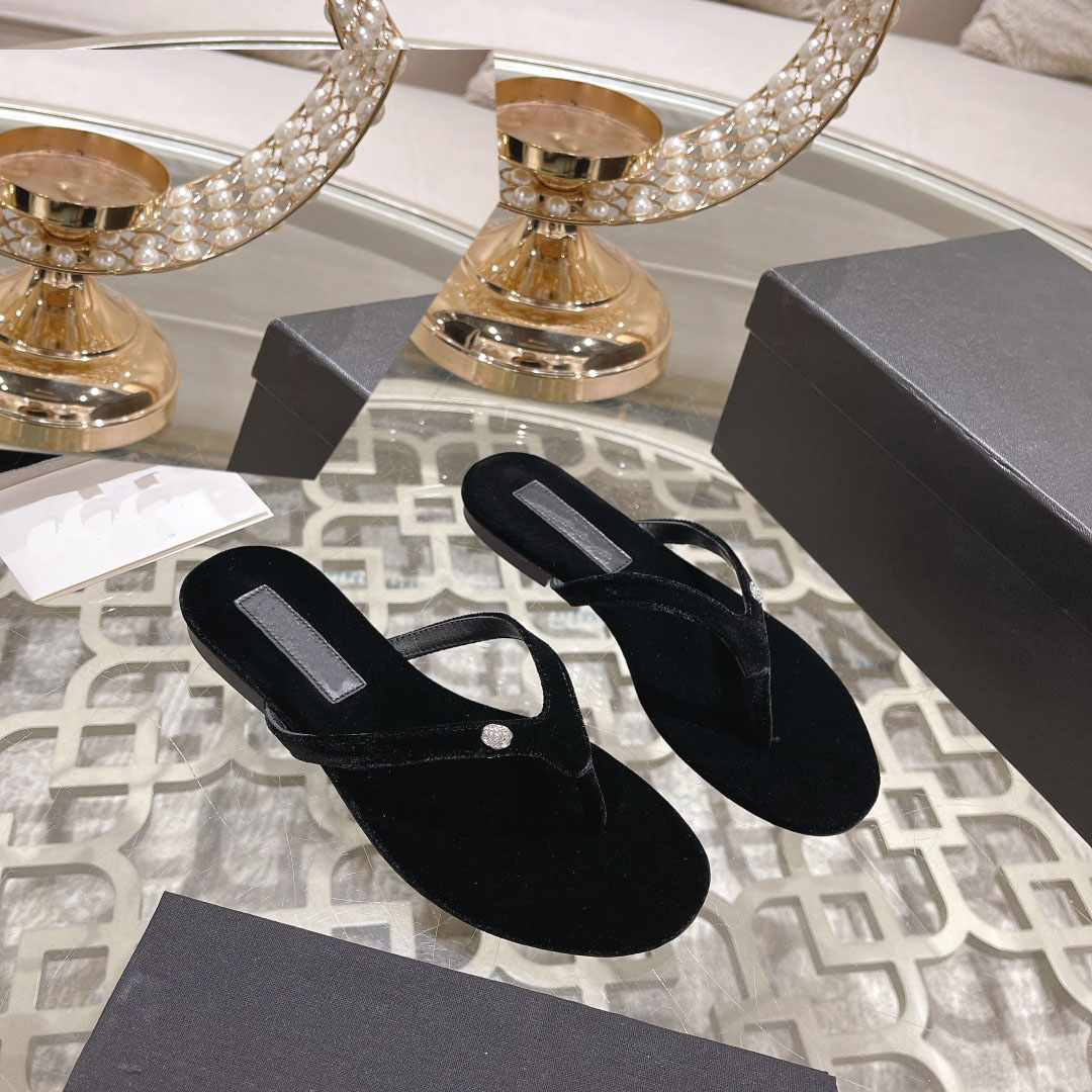 PARK 10A quality Velvet fine with flip-flops diamond logo fashion noble luxury design slippers