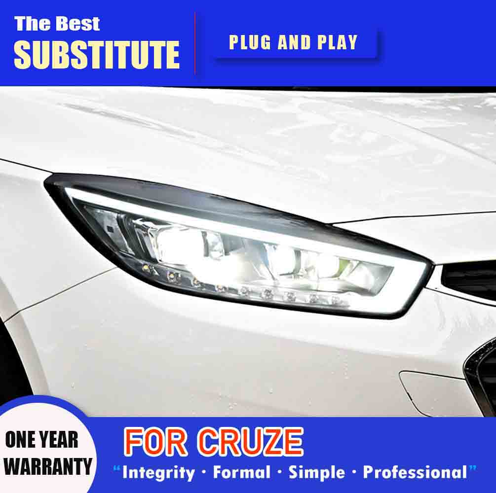 Car Accessories Daytime Running Light Streamer Turn Signal Indicator For Chevrolet Cruze LED Headlight Assembly 15-16 Front Lamp