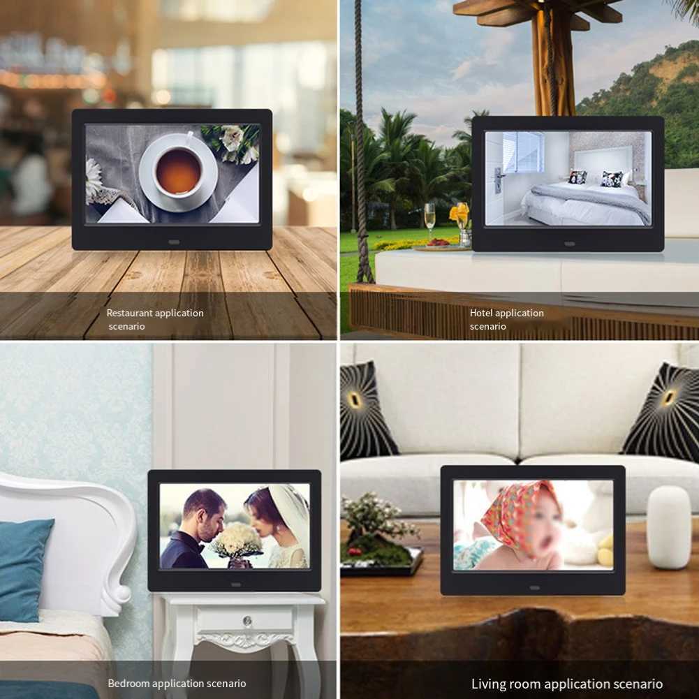 Digital Photo Frames 7 Inches HD Digital Electronic photo frame LED Smart Electronic Family Photo Video Album Music Clock Calendar Player 24329