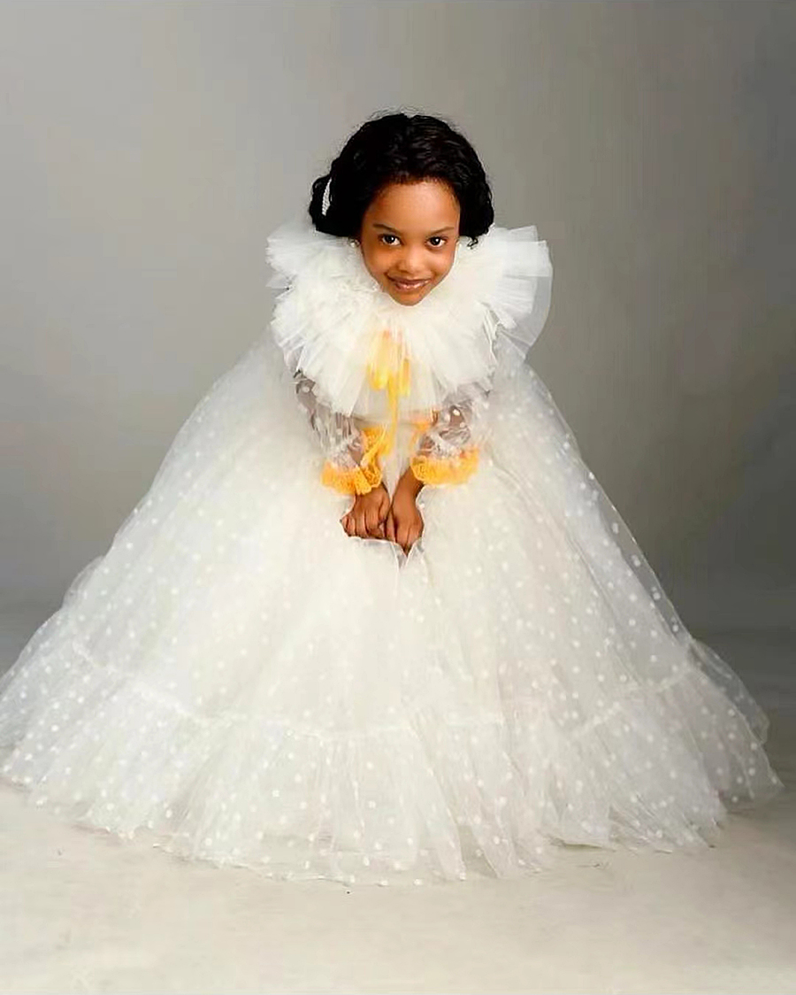 12M Baby White Baptism Dress Girl Ruffle Sleeve Birthday Princess Tutu Gown Flowe! Girl Wedding Party Dress 1st Communion Cloth with Wrap