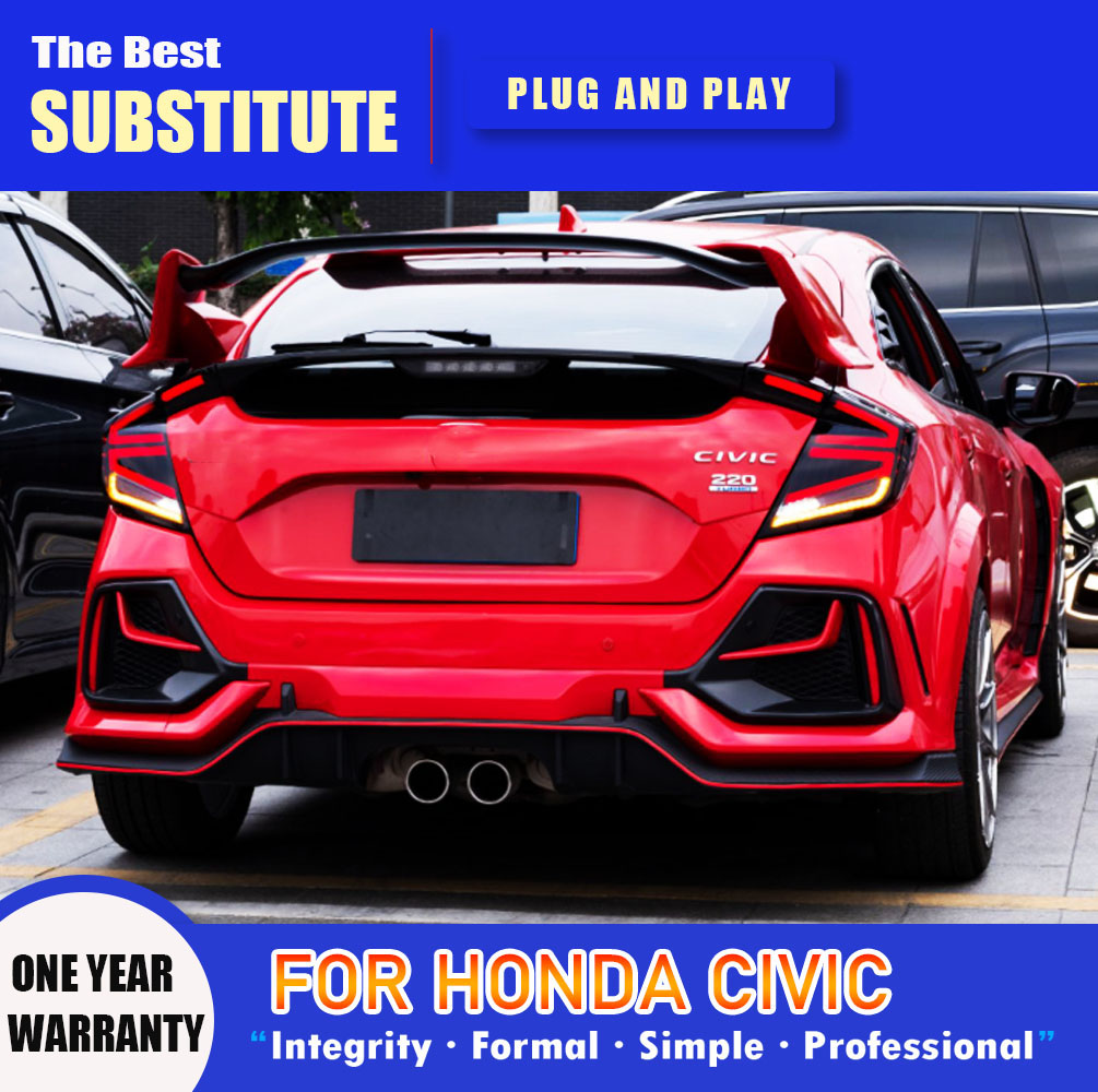 Auto Part Car Styling Taillight Assembly For Honda Civic hatchback LED Tail Light 16-21 Brake Reverse Parking Running Lights Rear Lamp