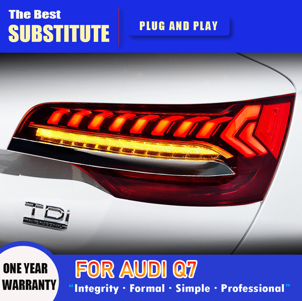 For AUDI Q7 LED Tail Light Assembly 06-15 Streamer Turn Signal Indicator Brake Reverse Parking Running Lights Tailight Car Accessories