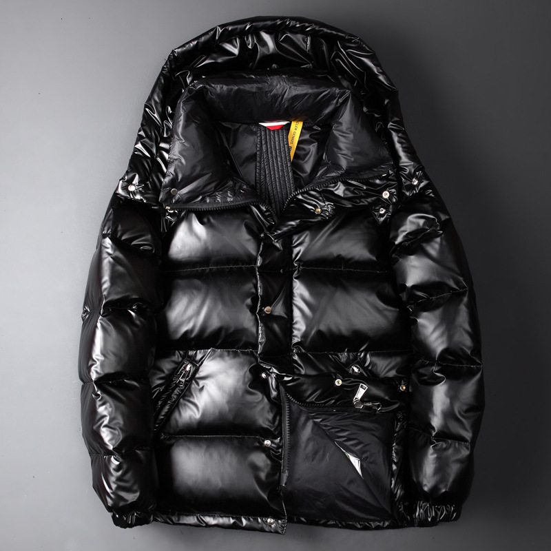 Bright down jacket for men and women young couple short 2023 winter outfit new thickened warmth trend net infrared set trendy 231020