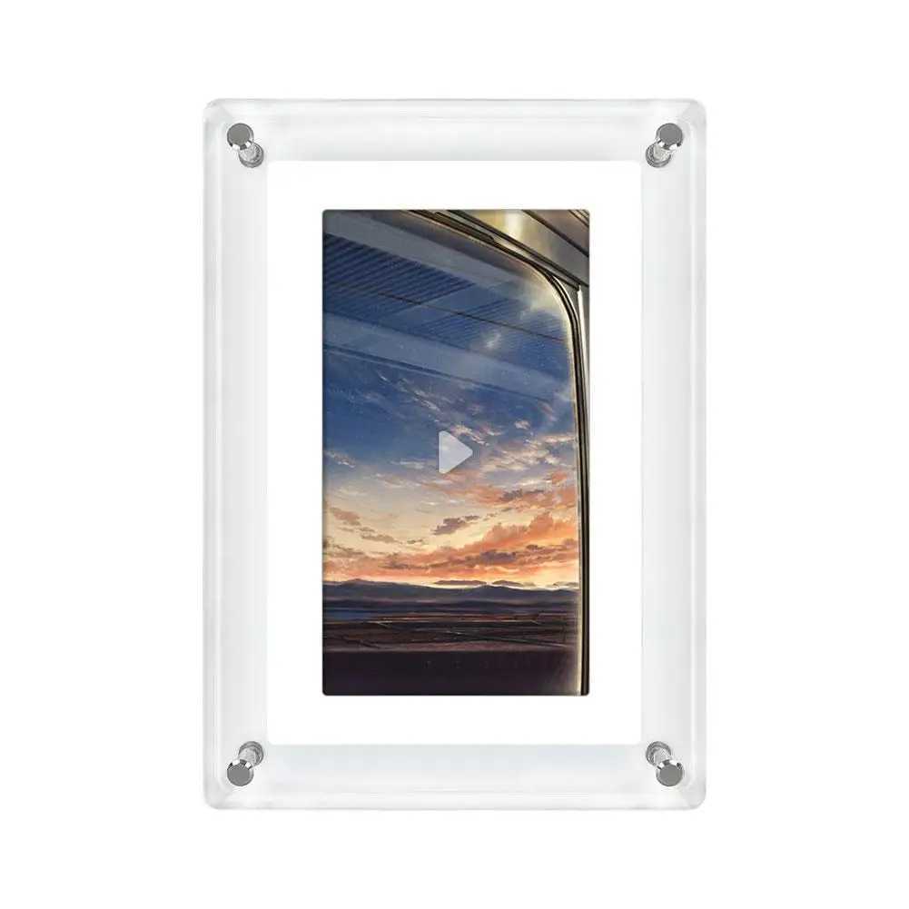 Digital Photo Frames Acrylic Digital Photo Frame 5 Inch 1080P 1200mAh Vertical Display IPS Screen 4G Memory Battery Porta Retrato Digita 24329