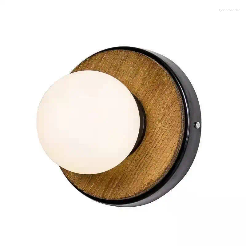 Lamps Wall Modern And Minimalist Creative Solid Wood LED Lamp Indoor Living Room Nordic Bedroom Dining Plant