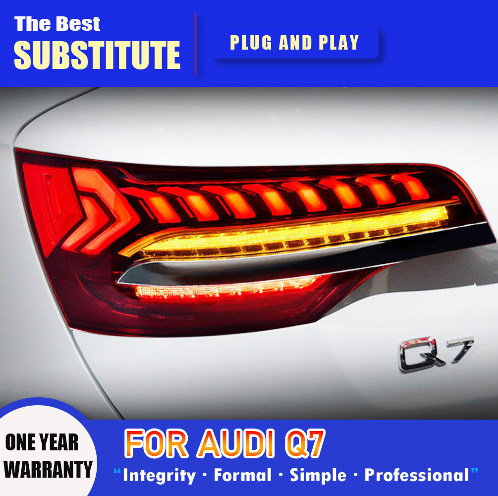For AUDI Q7 LED Tail Light Assembly 06-15 Streamer Turn Signal Indicator Brake Reverse Parking Running Lights Tailight Car Accessories