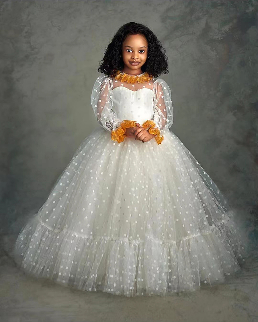 12M Baby White Baptism Dress Girl Ruffle Sleeve Birthday Princess Tutu Gown Flowe! Girl Wedding Party Dress 1st Communion Cloth with Wrap