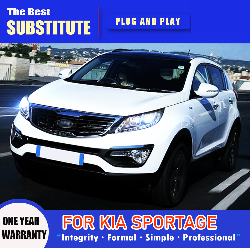 High Beam Front Lamp Daytime Running Light For Kia Sportage LED Headlight Assembly 11-14 Streamer Turn Signal Indicator Lighting Accessory