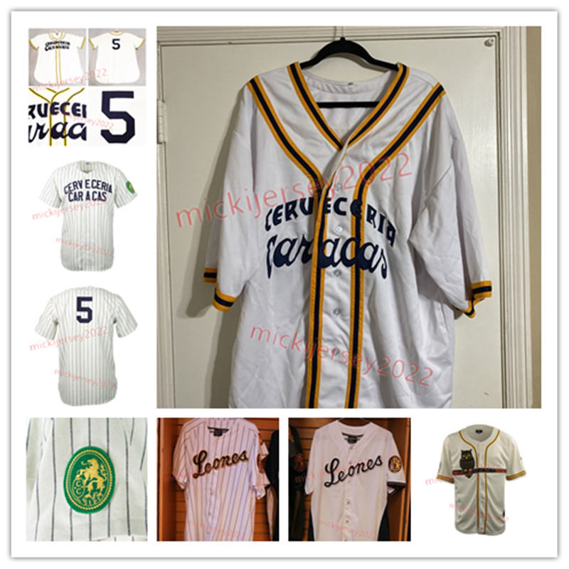 Stitched Bo Diaz Pete Rose Cervezeria Caracas Throwback baseball Jersey custom Leones del Caracas Jersey