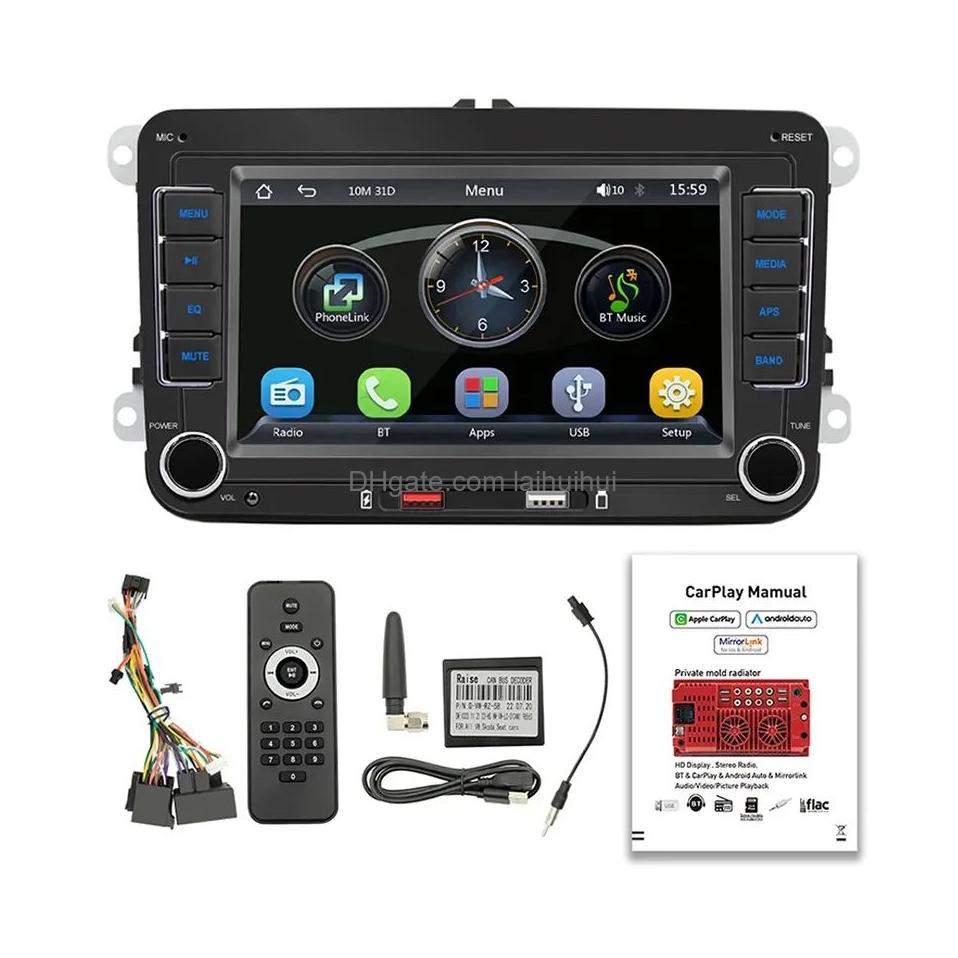 Car Video Car Video 7 Inch 2 Din Radio Gps Mp5 Player Android Carplay For Vw Volkgen Skoda Octavia Golf 5 6 Touran Passat B6 Jetta Zz Drop Del Dhp8I S