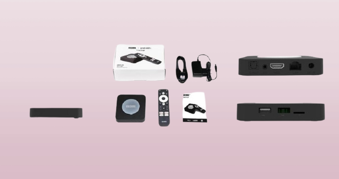 Mecool KM2 PLUS Smart TV Box Android 11 Go0gle Play DDR4 2GB 16GB D0lby BT50 Netfl1x 4K Amlogic S905X4B HDR10 24G5G WIFI 100M