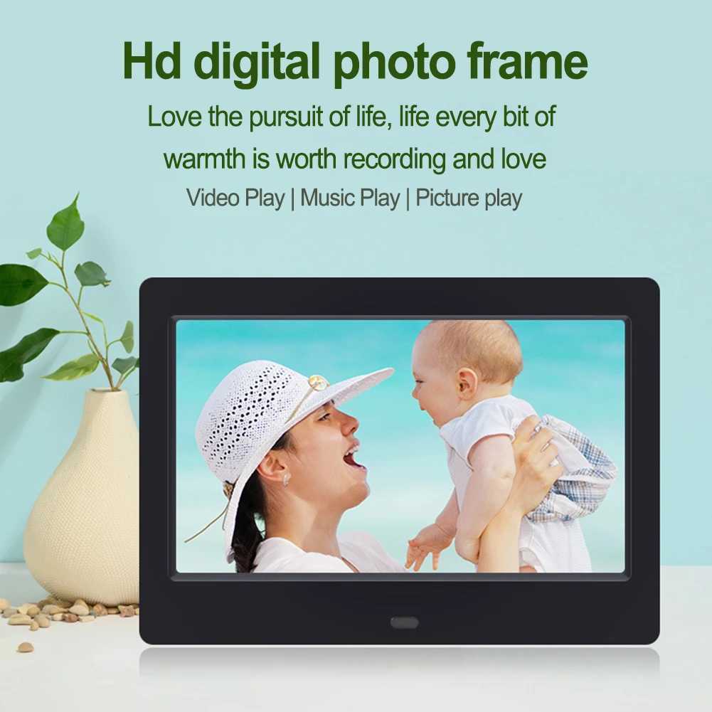 Digital Photo Frames 7 Inches HD Digital Electronic photo frame LED Smart Electronic Family Photo Video Album Music Clock Calendar Player 24329