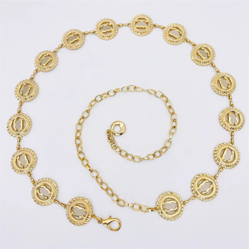 Gold Waist Chain Belts Designer Trendy Rose Gold Letters Waist Chains Luxury High Quality Golden Silver Metal Chain Belt