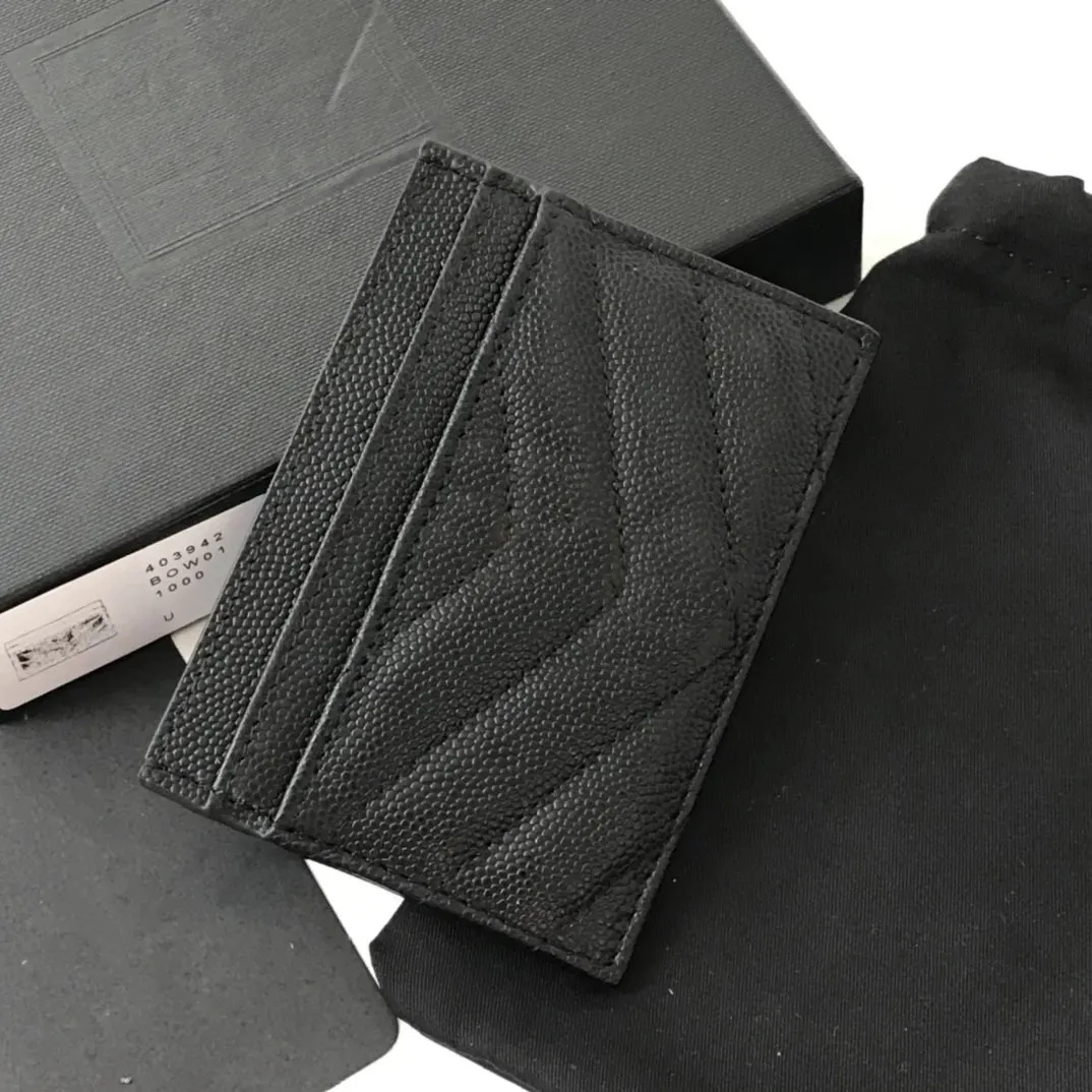 Famous brands fashion women's Card Holders designer wallets coin purse classic card bag high quality leather caviar wallet with serial number keychain pouch