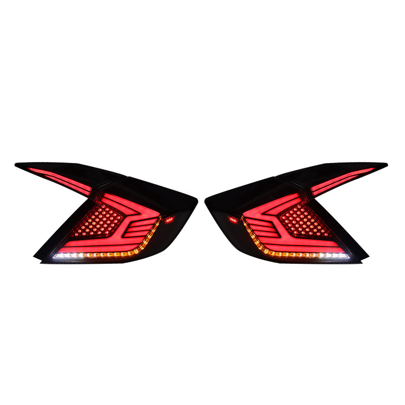 For Honda Civic LED Tail Light 16-21 Taillight Assembly Brake Reverse Parking Running Light Streamer Turn Signal Indicator Rear Lamp