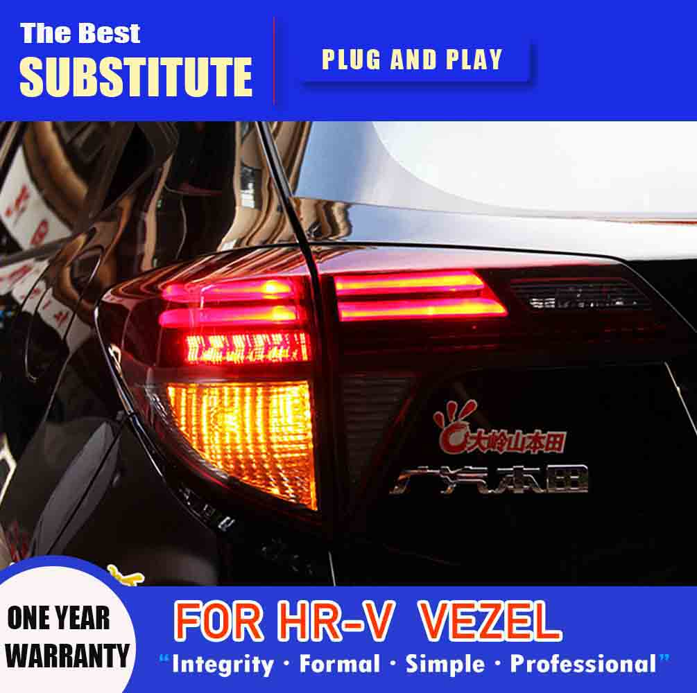 For Honda HRV LED Tail Light 16 Auto Parts Brake Reverse Parking Running Lights Taillight Assembly Streamer Turn Signal Rear Lamp