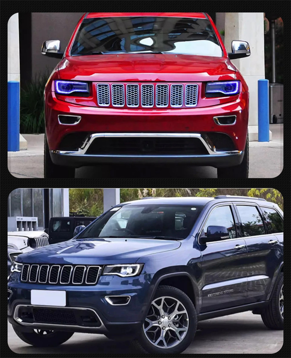 car light parts for Grand Cherokee LED Headlight 2011-20 16 Compass DRL Turn Signal High Beam Angel Eye headlights